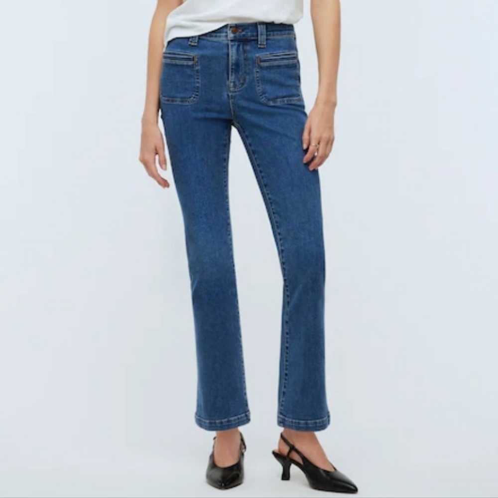 Madewell Elkton Wash Kick Out Crop Jeans 30